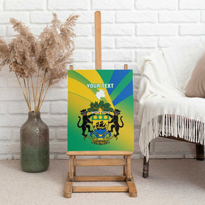 Presonalised Gabon Canvas Wall Art Coat Of Arms With Flag Gradient Style