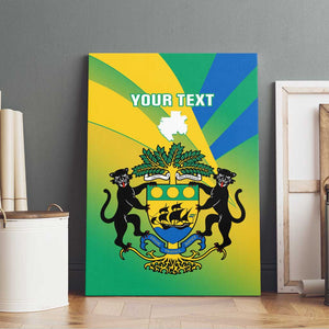 Presonalised Gabon Canvas Wall Art Coat Of Arms With Flag Gradient Style