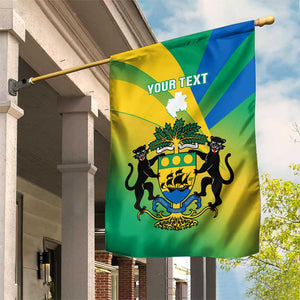 Presonalised Gabon Garden Flag Coat Of Arms With Flag Gradient Style