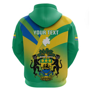 Presonalised Gabon Hoodie Coat Of Arms With Flag Gradient Style