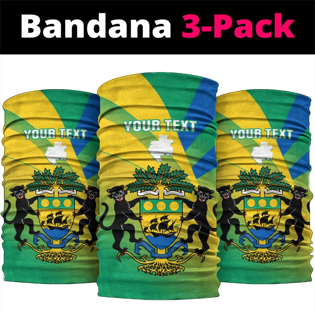 Presonalised Gabon Neck Gaiter Coat Of Arms Flag Gradient Style LT14
