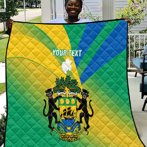 Presonalised Gabon Quilt Coat Of Arms With Flag Gradient Style