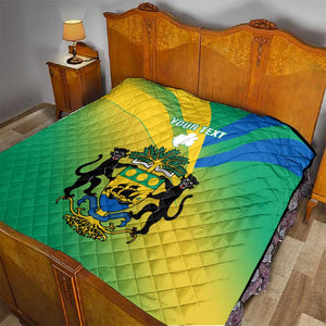 Presonalised Gabon Quilt Coat Of Arms With Flag Gradient Style