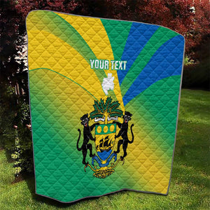 Presonalised Gabon Quilt Coat Of Arms With Flag Gradient Style