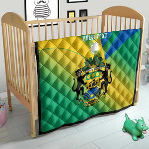 Presonalised Gabon Quilt Coat Of Arms With Flag Gradient Style