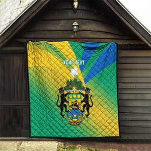 Presonalised Gabon Quilt Coat Of Arms With Flag Gradient Style