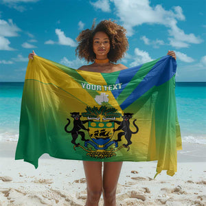 Presonalised Gabon Sarong Coat Of Arms With Flag Gradient Style