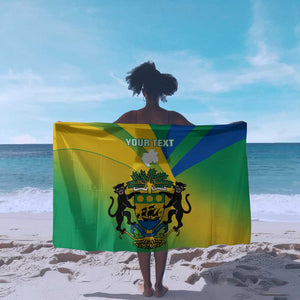 Presonalised Gabon Sarong Coat Of Arms With Flag Gradient Style