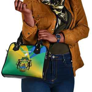 Presonalised Gabon Shoulder Handbag Coat Of Arms With Flag Gradient Style