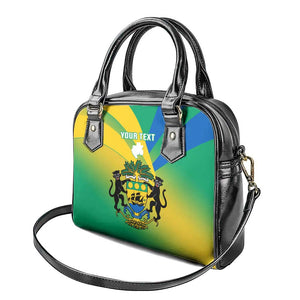 Presonalised Gabon Shoulder Handbag Coat Of Arms With Flag Gradient Style