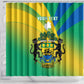 Presonalised Gabon Shower Curtain Coat Of Arms With Flag Gradient Style