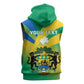 Presonalised Gabon Sleeveless Hoodie Coat Of Arms With Flag Gradient Style - African Pride