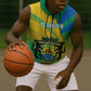 Presonalised Gabon Sleeveless Zip Hoodie Coat Of Arms With Flag Gradient Style - African Pride