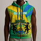 Presonalised Gabon Sleeveless Zip Hoodie Coat Of Arms With Flag Gradient Style - African Pride