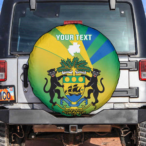 Presonalised Gabon Spare Tire Cover Coat Of Arms With Flag Gradient Style