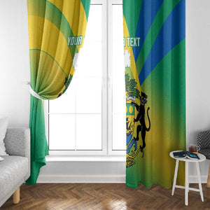 Presonalised Gabon Window Curtain Coat Of Arms With Flag Gradient Style