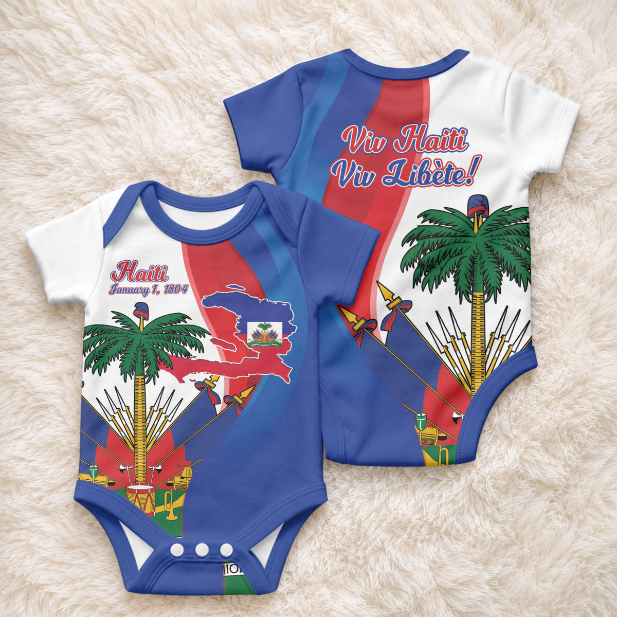Haiti Independence Day Baby Onesie 1804 Viv Haiti Viv Libete