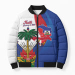 Haiti Independence Day Bomber Puffer Jacket 1804 Viv Haiti Viv Libete