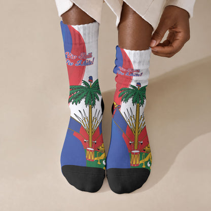 Haiti Independence Day Crew Socks 1804 Viv Haiti Viv Libete