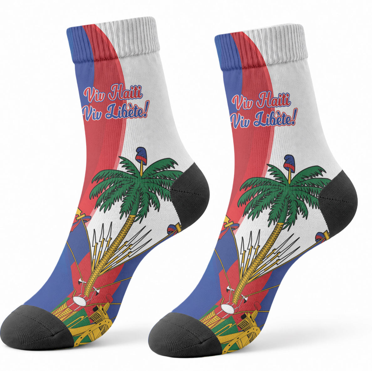 Haiti Independence Day Crew Socks 1804 Viv Haiti Viv Libete