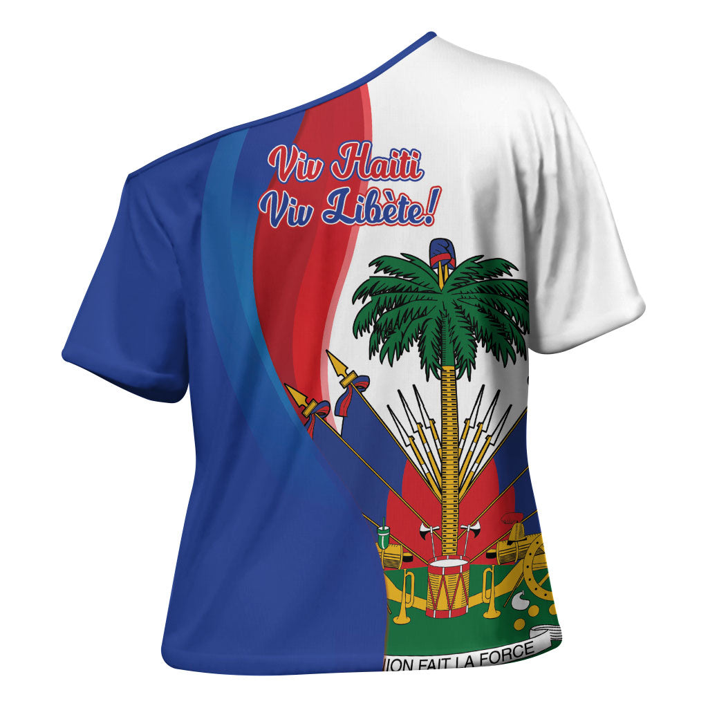 Haiti Independence Day Cross Shoulder Shirt 1804 Viv Haiti Viv Libete