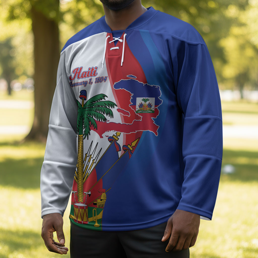 Haiti Independence Day Hockey Jersey 1804 Viv Haiti Viv Libete