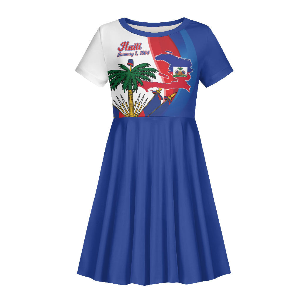 Haiti Independence Day Kid Short Sleeve Dress 1804 Viv Haiti Viv Libete