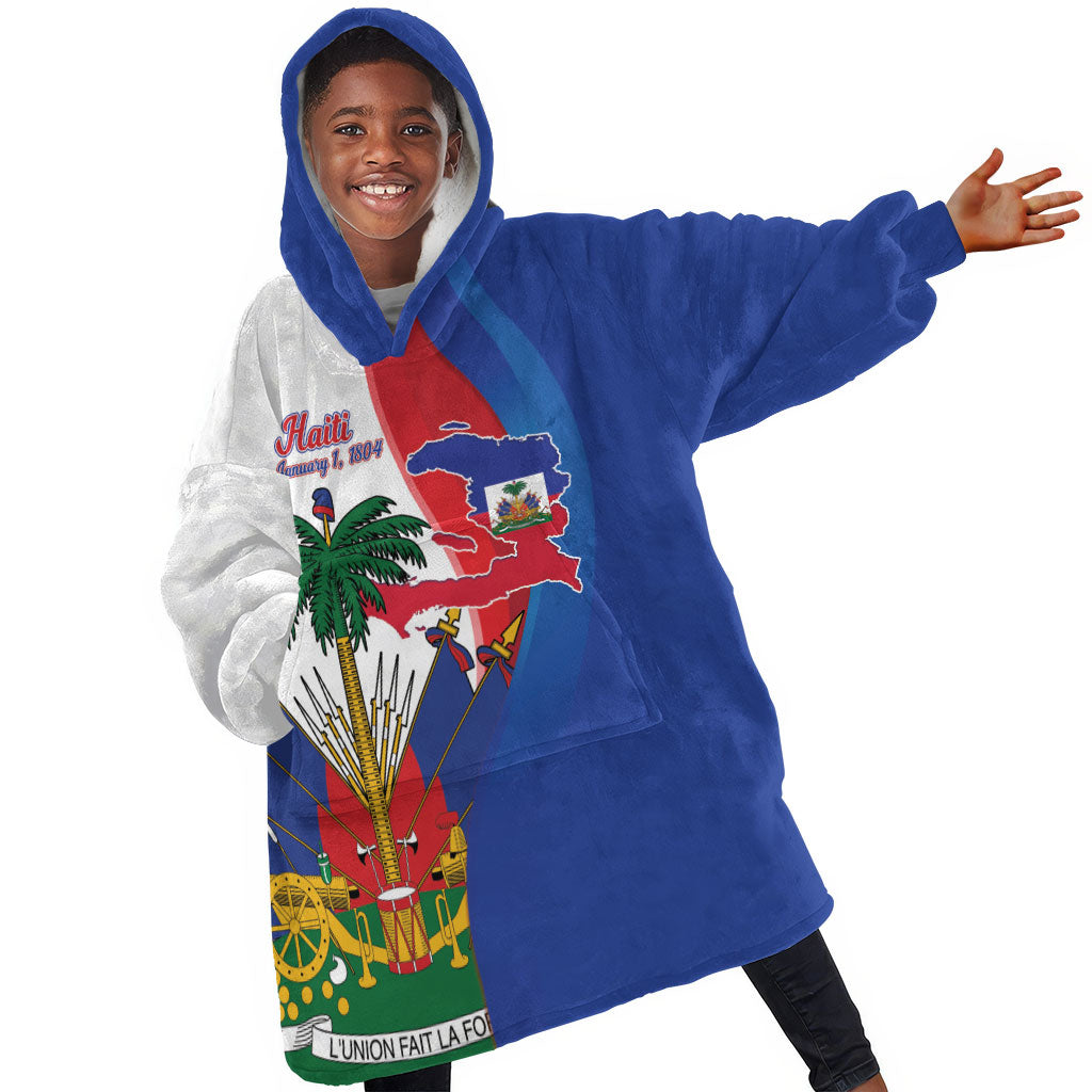 Haiti Independence Day Kid Wearable Blanket Hoodie 1804 Viv Haiti Viv Libete