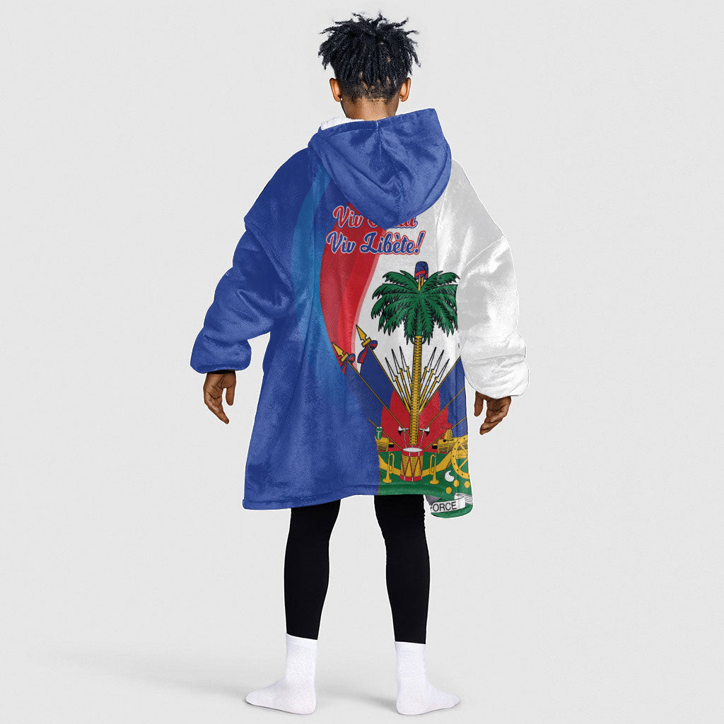 Haiti Independence Day Kid Wearable Blanket Hoodie 1804 Viv Haiti Viv Libete