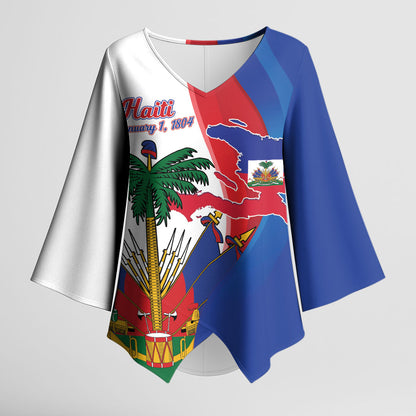 Haiti Independence Day Kimono Sleeve Blouse 1804 Viv Haiti Viv Libete