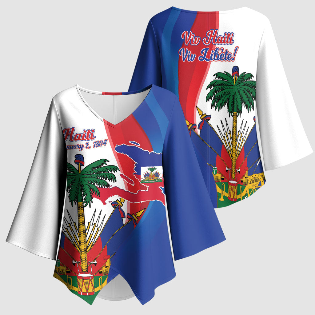 Haiti Independence Day Kimono Sleeve Blouse 1804 Viv Haiti Viv Libete
