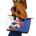 Haiti Independence Day Leather Tote Bag 1804 Viv Haiti Viv Libete