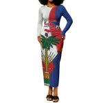 Haiti Independence Day Long Sleeve Bodycon Dress 1804 Viv Haiti Viv Libete
