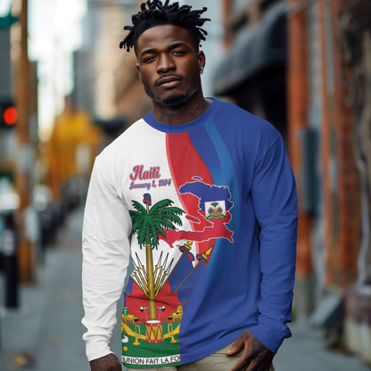 Haiti Independence Day Long Sleeve Shirt 1804 Viv Haiti Viv Libete