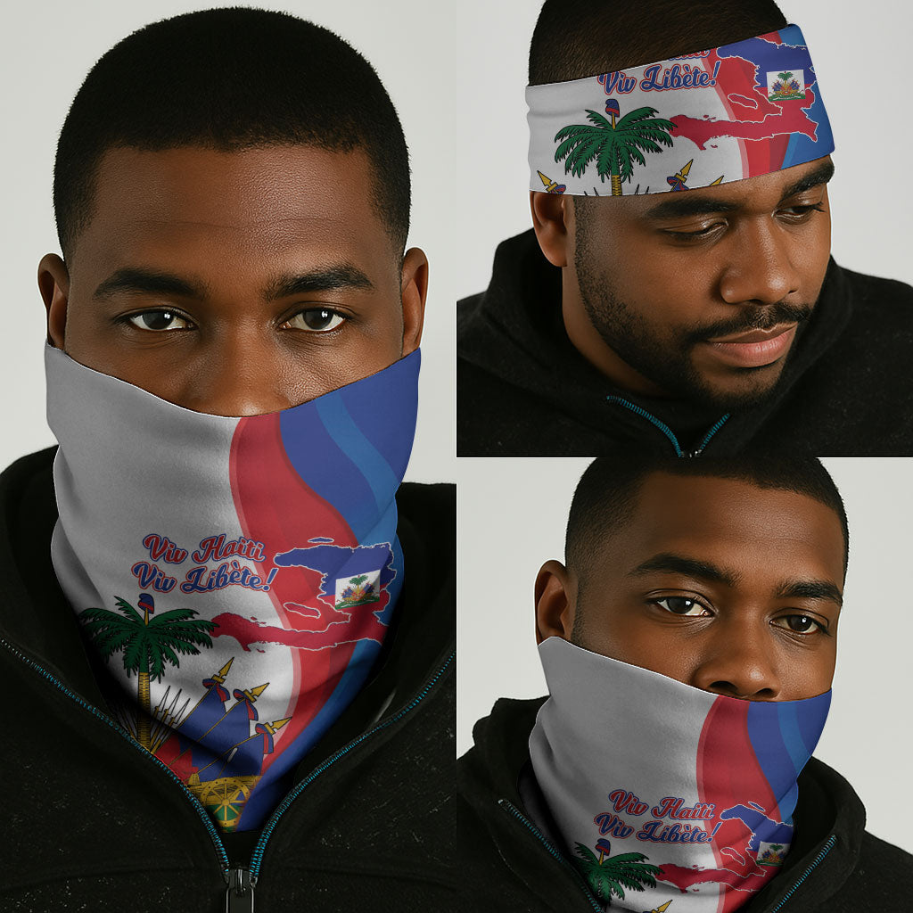 Haiti Independence Day Neck Gaiter 1804 Viv Haiti Viv Libete
