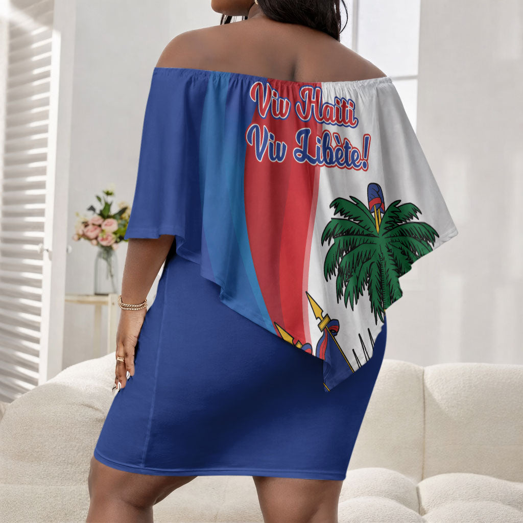 Haiti Independence Day Off Shoulder Short Dress 1804 Viv Haiti Viv Libete
