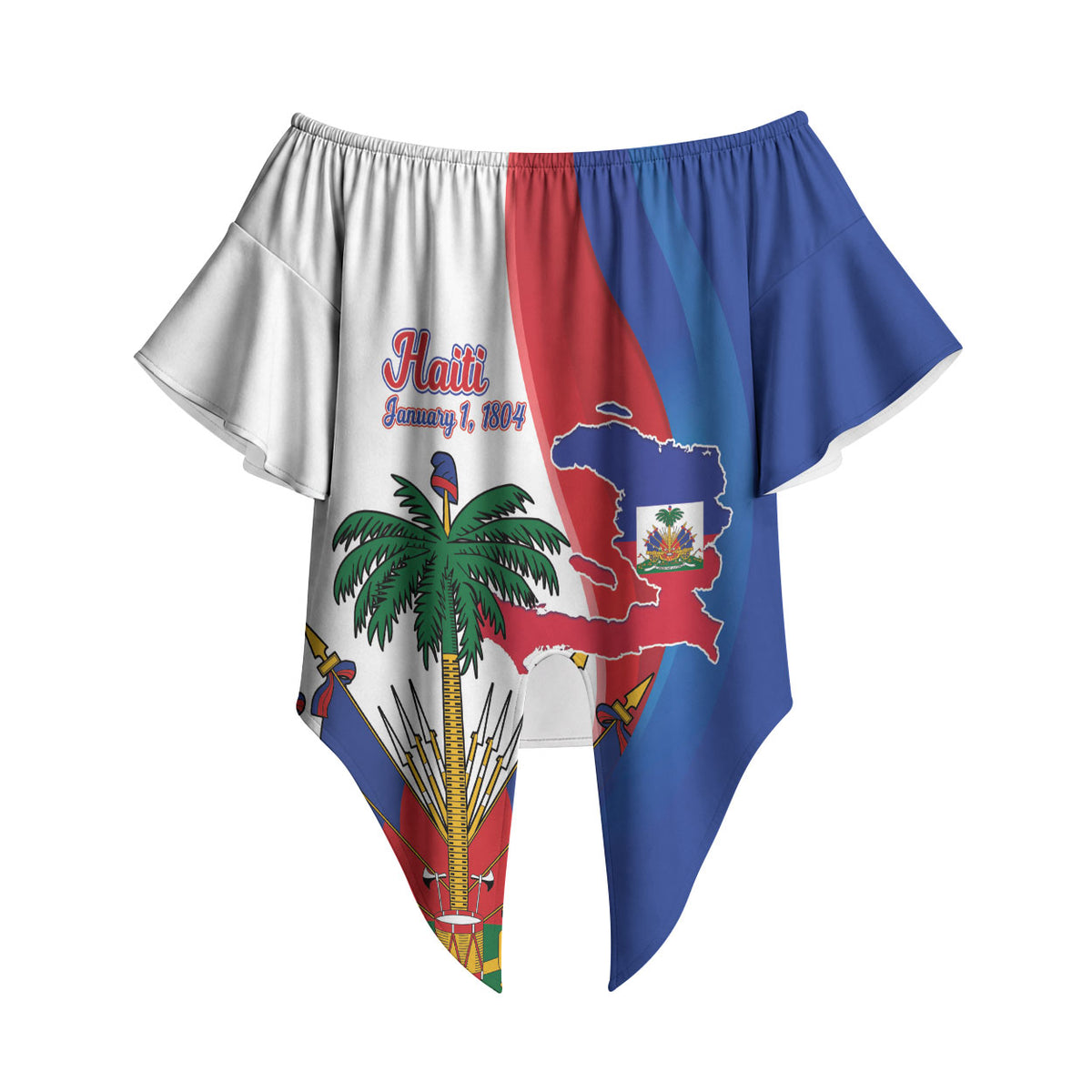Haiti Independence Day Off Shoulder Wrap Waist Top 1804 Viv Haiti Viv Libete