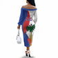 Haiti Independence Day Off The Shoulder Long Sleeve Dress 1804 Viv Haiti Viv Libete