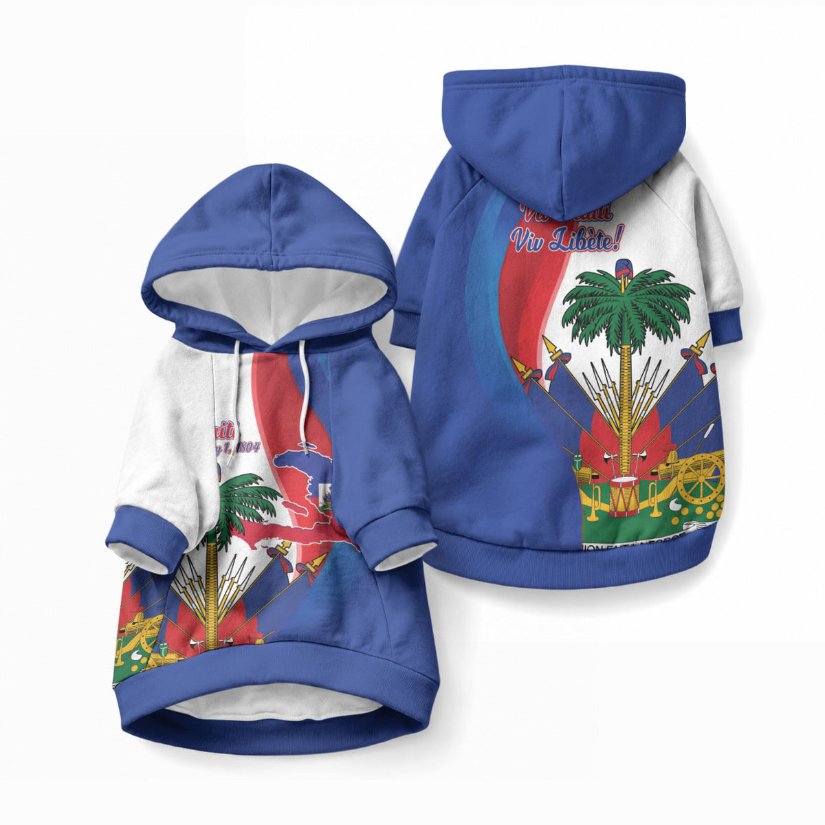 Haiti Independence Day Pet Hoodie 1804 Viv Haiti Viv Libete