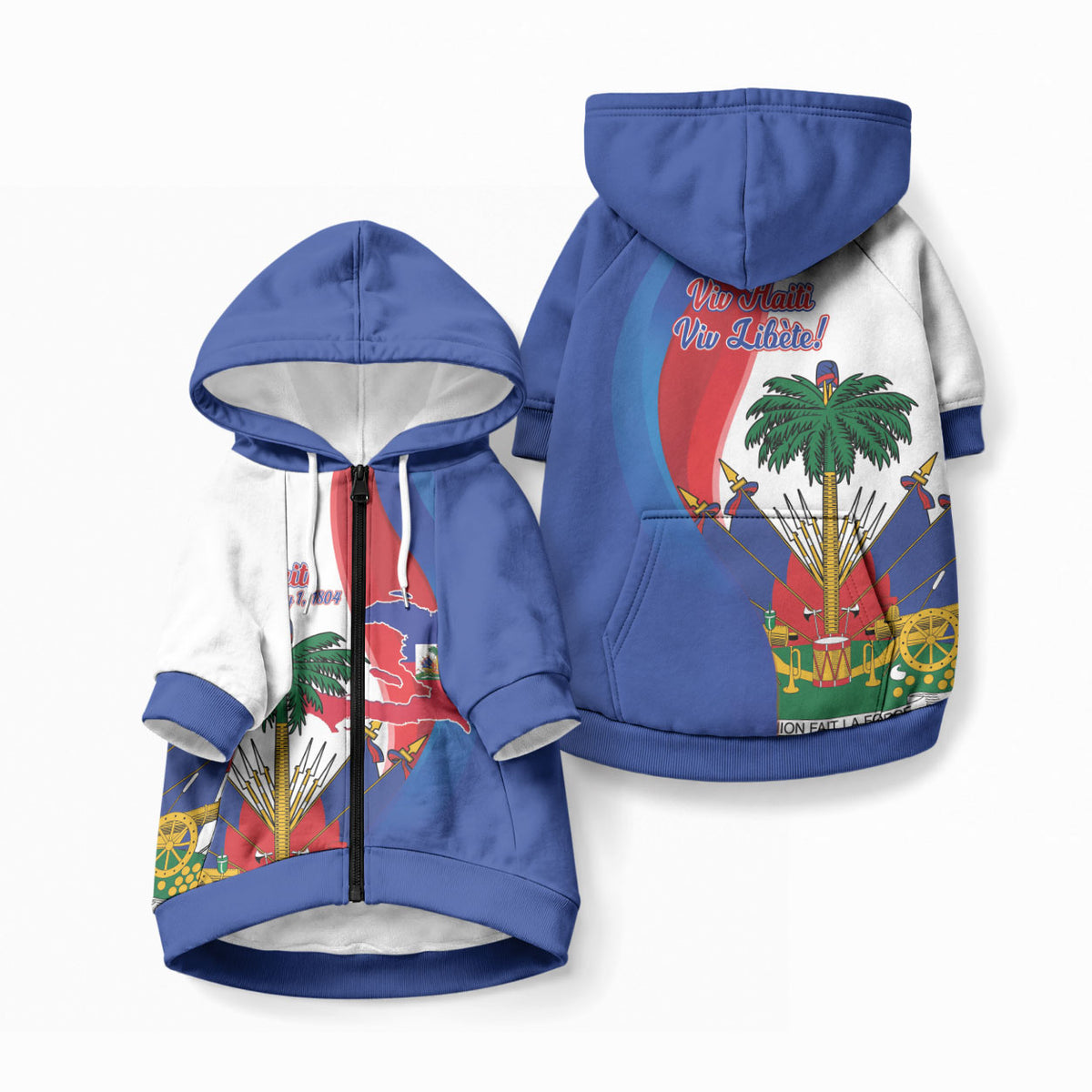 Haiti Independence Day Pet Hoodie 1804 Viv Haiti Viv Libete