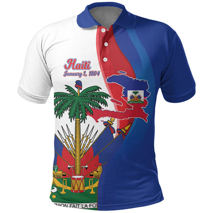 Haiti Independence Day Polo Shirt 1804 Viv Haiti Viv Libete