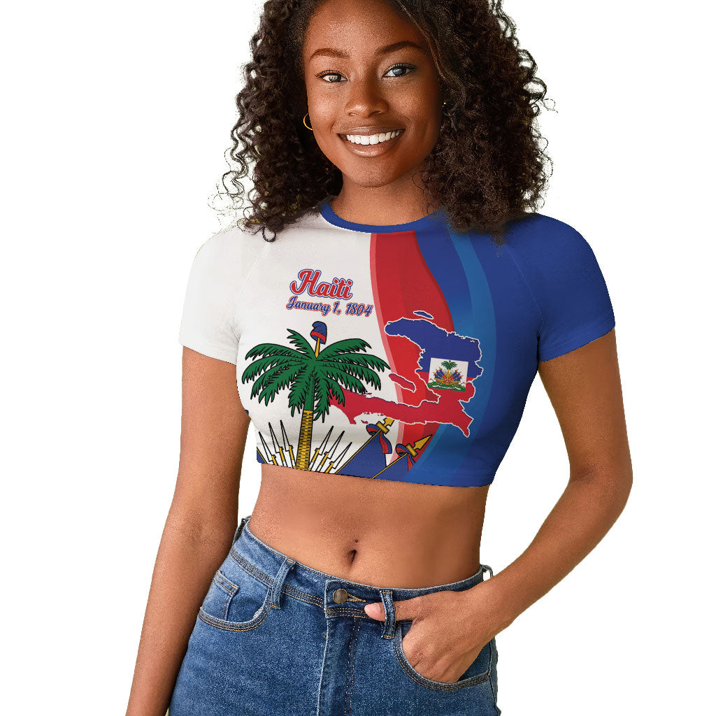 Haiti Independence Day Raglan Cropped T shirt 1804 Viv Haiti Viv Libete