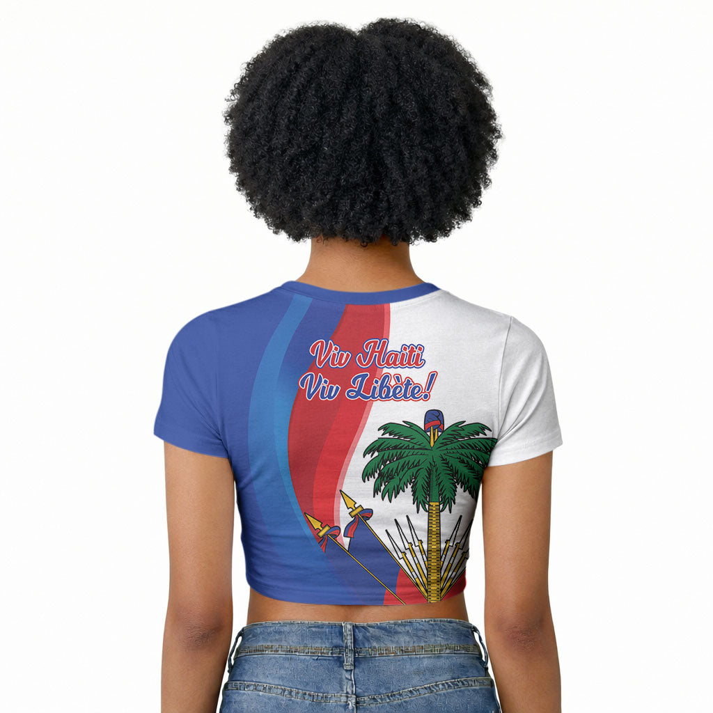 Haiti Independence Day Raglan Cropped T shirt 1804 Viv Haiti Viv Libete
