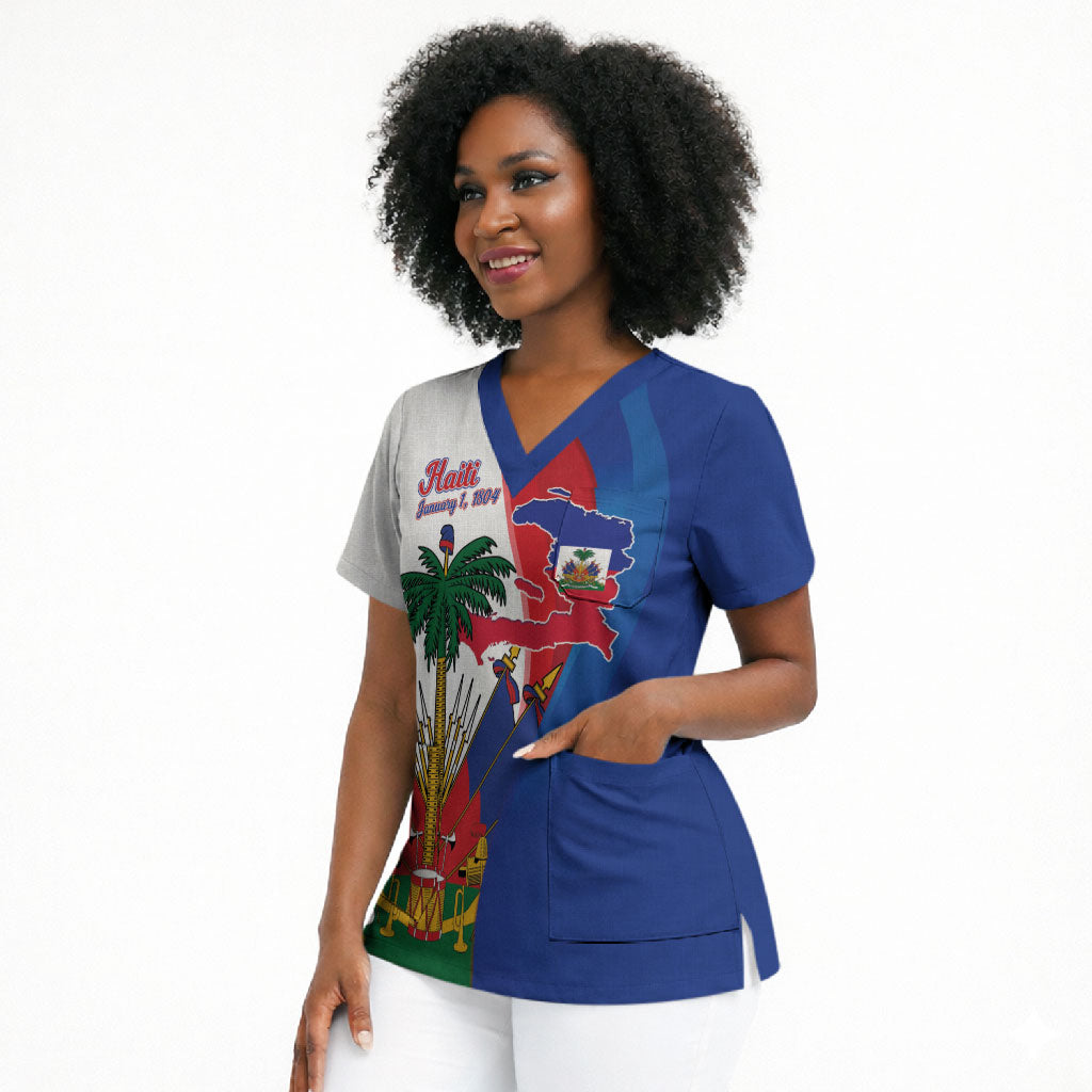 Haiti Independence Day Scrub Top 1804 Viv Haiti Viv Libete