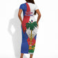 Haiti Independence Day Short Sleeve Bodycon Dress 1804 Viv Haiti Viv Libete