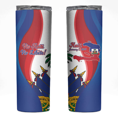 Haiti Independence Day Skinny Tumbler 1804 Viv Haiti Viv Libete