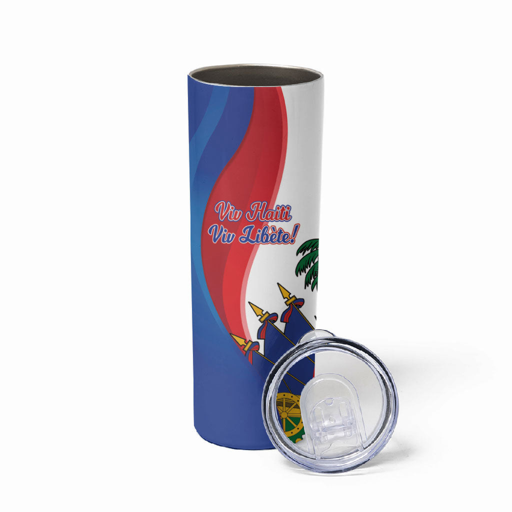 Haiti Independence Day Skinny Tumbler 1804 Viv Haiti Viv Libete