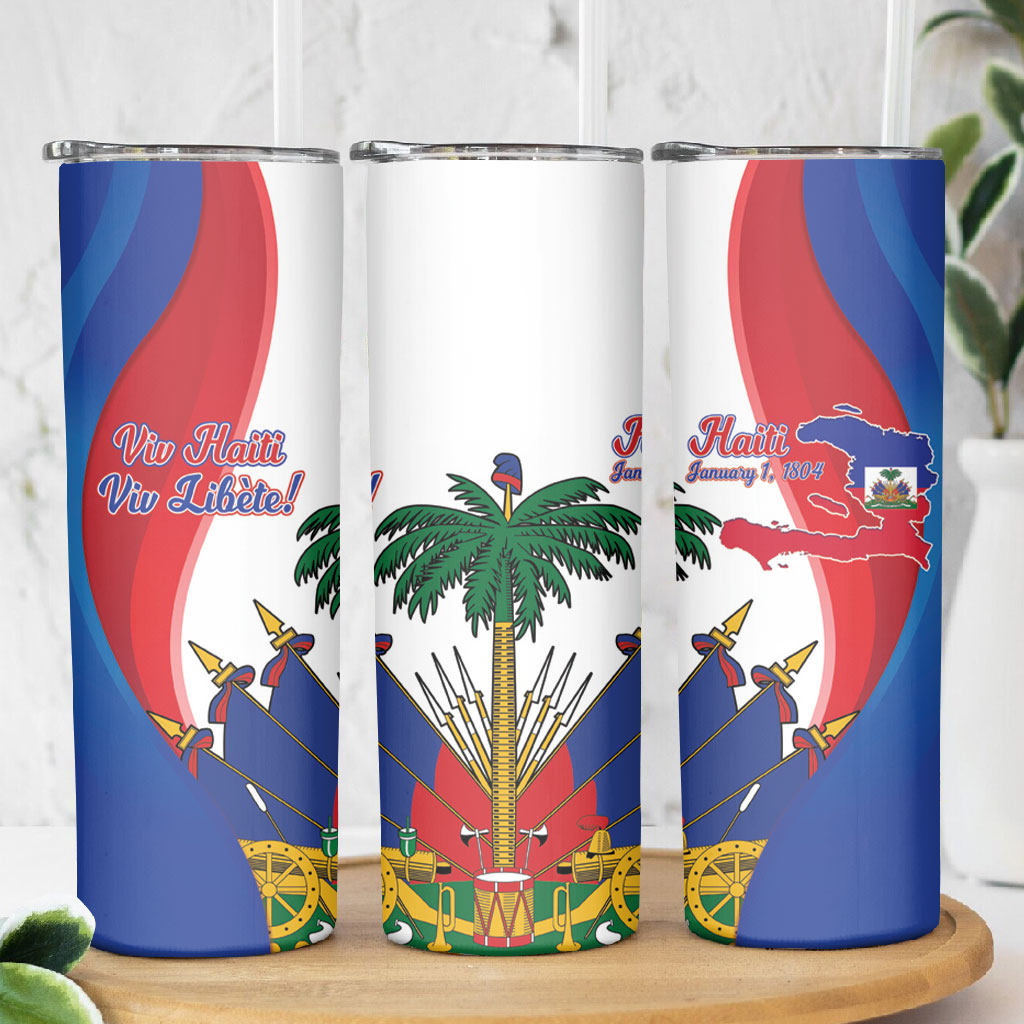 Haiti Independence Day Skinny Tumbler 1804 Viv Haiti Viv Libete