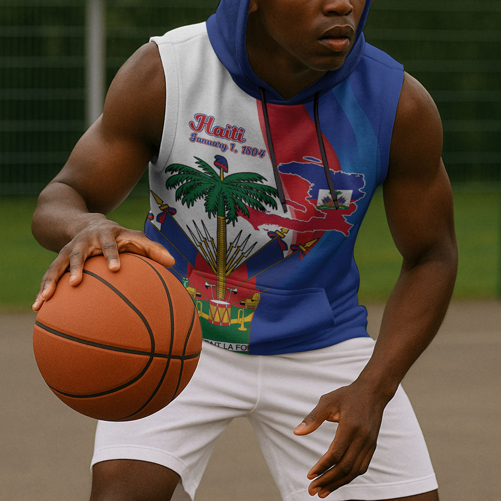 Haiti Independence Day Sleeveless Hoodie 1804 Viv Haiti Viv Libete