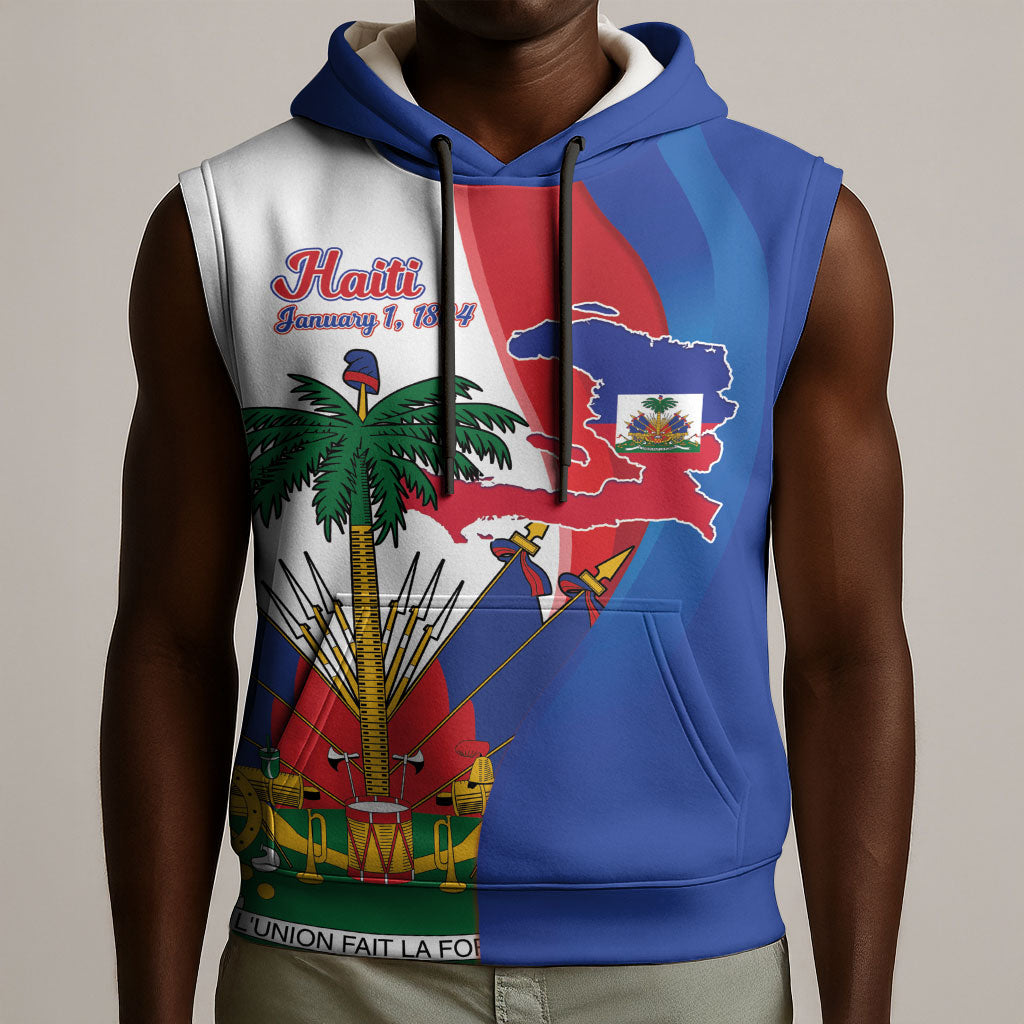 Haiti Independence Day Sleeveless Hoodie 1804 Viv Haiti Viv Libete